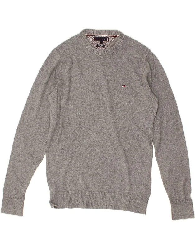 TOMMY HILFIGER Mens Crew Neck Jumper Sweater Small Grey Cotton Tailored Straight A-Line TOMMY HILFIGER Mens Crew Neck Jumper Sweater Small Grey Cotton Tailored Straight A-Line