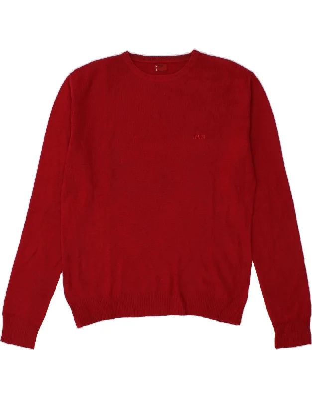 LEVI'S Mens Crew Neck Jumper Sweater XL Red Wool Spandex Blend Rayon Blend Denim Blend LEVI'S Mens Crew Neck Jumper Sweater XL Red Wool Spandex Blend Rayon Blend Denim Blend