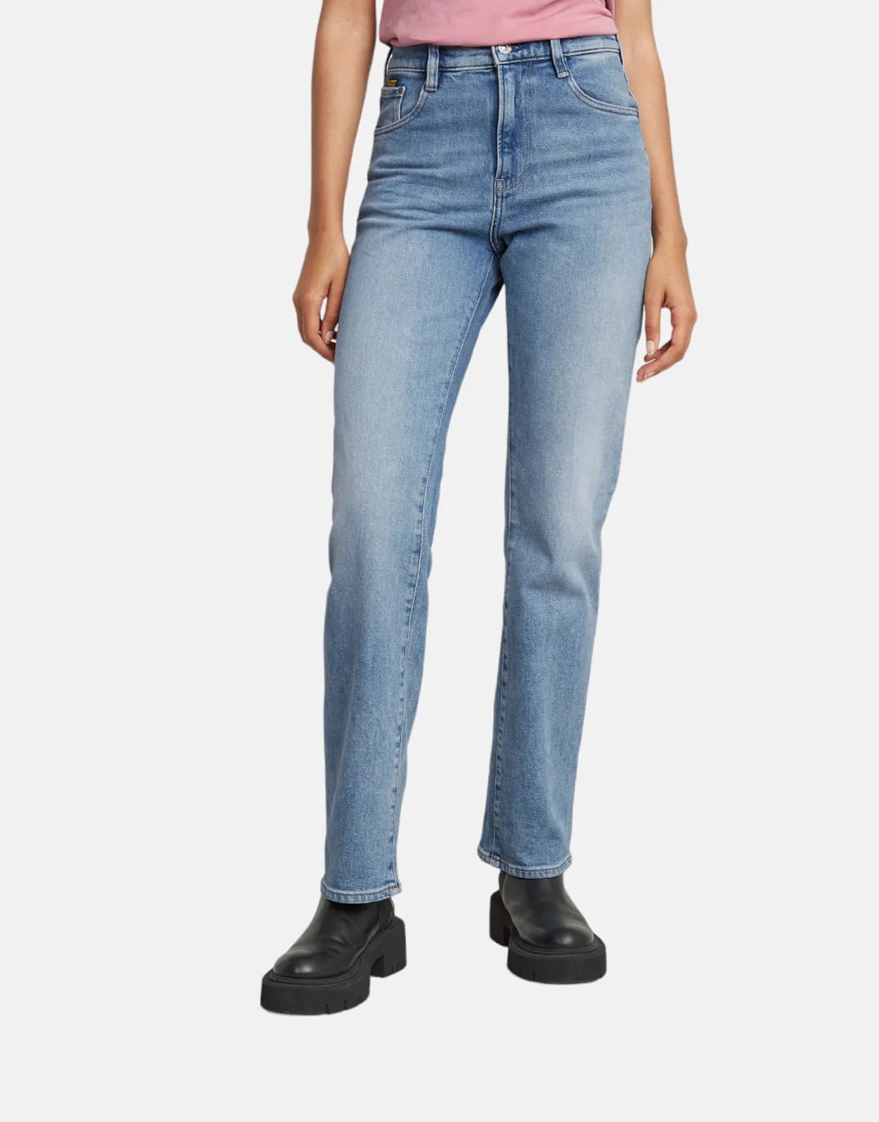 G-Star RAW Viktoria High Straight Jeans VOBlue Fashionable Frayed Hem Denim