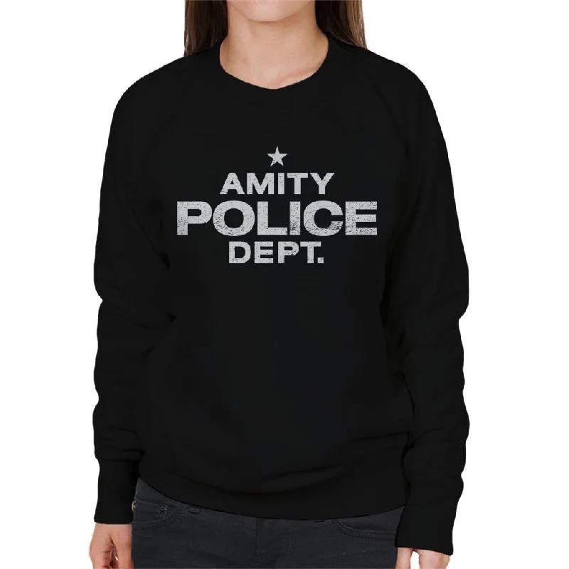 Jaws Amity Police Dept Women's Sweatshirt Hoodie with Belted Waist Structured Tailored Jaws Amity Police Dept Women's Sweatshirt Hoodie with Belted Waist Structured Tailored
