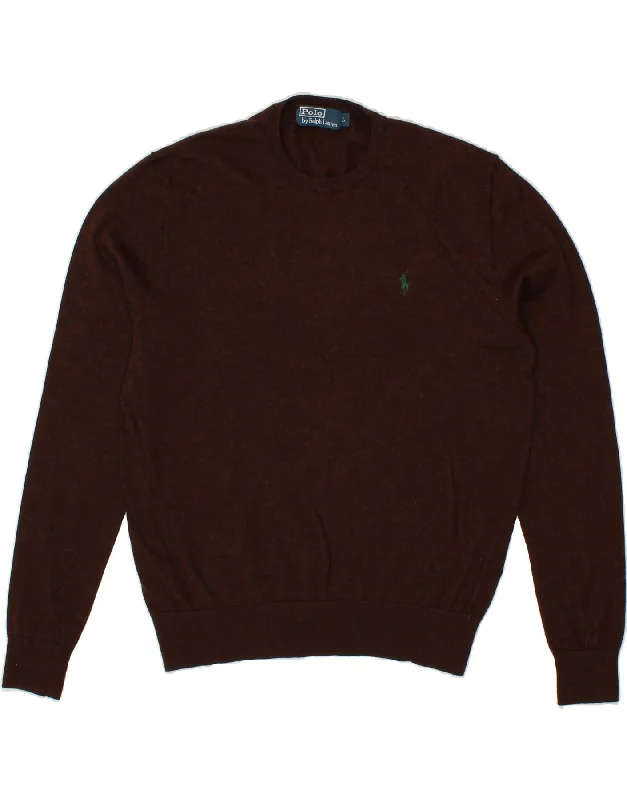 POLO RALPH LAUREN Mens Crew Neck Jumper Sweater Large Brown Wool Wool Sweater Cotton Sweater Cashmere Sweater POLO RALPH LAUREN Mens Crew Neck Jumper Sweater Large Brown Wool Wool Sweater Cotton Sweater Cashmere Sweater
