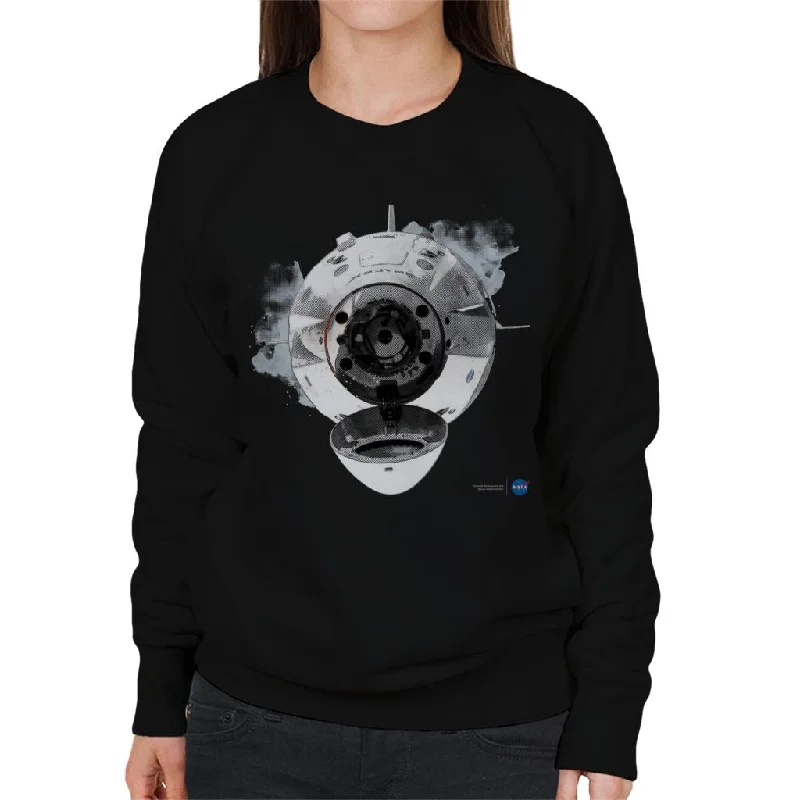 NASA SpaceX Dragon Capsule Docking Women's Sweatshirt Hoodie with Typography Text Message NASA SpaceX Dragon Capsule Docking Women's Sweatshirt Hoodie with Typography Text Message