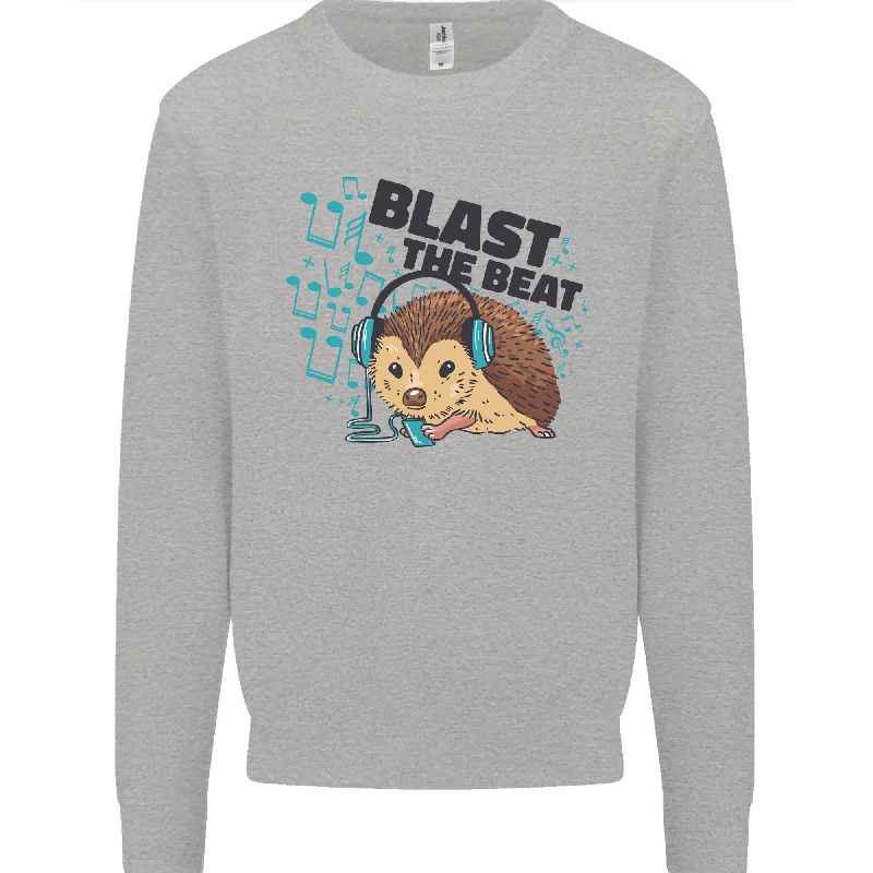A Music DJ Hedgehog Headphones Dance Mens Sweatshirt Jumper Hoodie with Stripes Bold Sporty A Music DJ Hedgehog Headphones Dance Mens Sweatshirt Jumper Hoodie with Stripes Bold Sporty