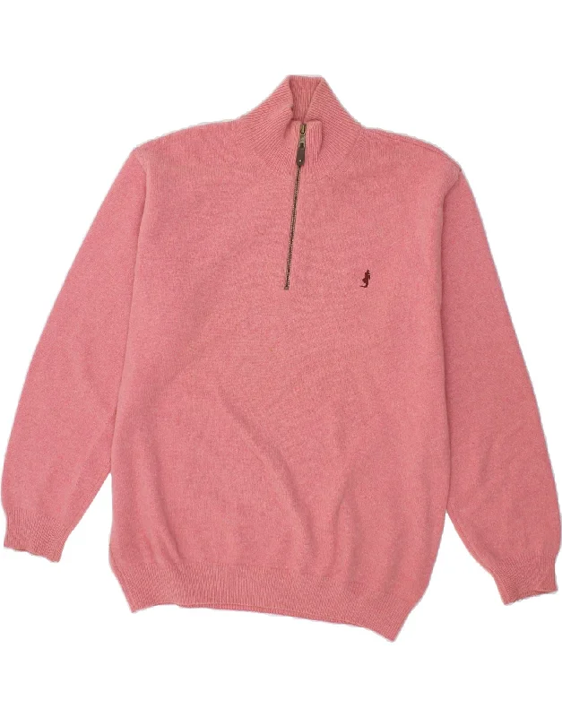 MARLBORO CLASSICS Mens Zip Neck Jumper Sweater 2XL Pink Wool Terry Blend Velvet Blend Canvas Blend MARLBORO CLASSICS Mens Zip Neck Jumper Sweater 2XL Pink Wool Terry Blend Velvet Blend Canvas Blend