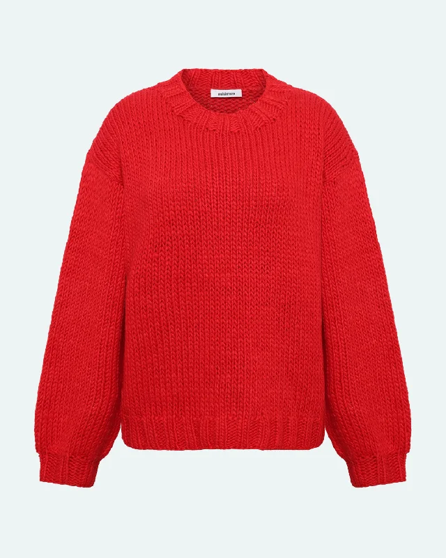Neya 9960 Jumper - Ribbon Red Slim Fit Regular Fit Oversized