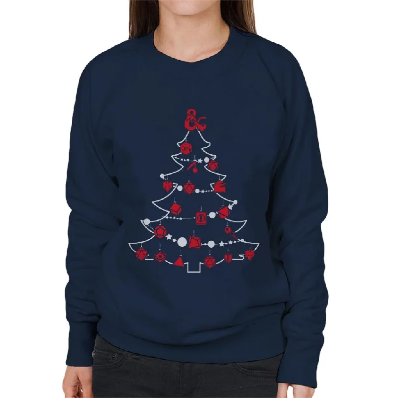 Dungeons & Dragons Christmas Tree Dice Baubles Women's Sweatshirt Hoodie with Lining Warm Insulated Dungeons & Dragons Christmas Tree Dice Baubles Women's Sweatshirt Hoodie with Lining Warm Insulated