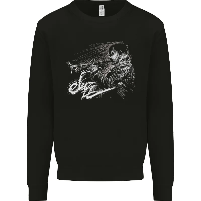 A Jazz Player Playing the Trumpet Mens Sweatshirt Jumper Hoodie with Bell Sleeves Flared Feminine A Jazz Player Playing the Trumpet Mens Sweatshirt Jumper Hoodie with Bell Sleeves Flared Feminine