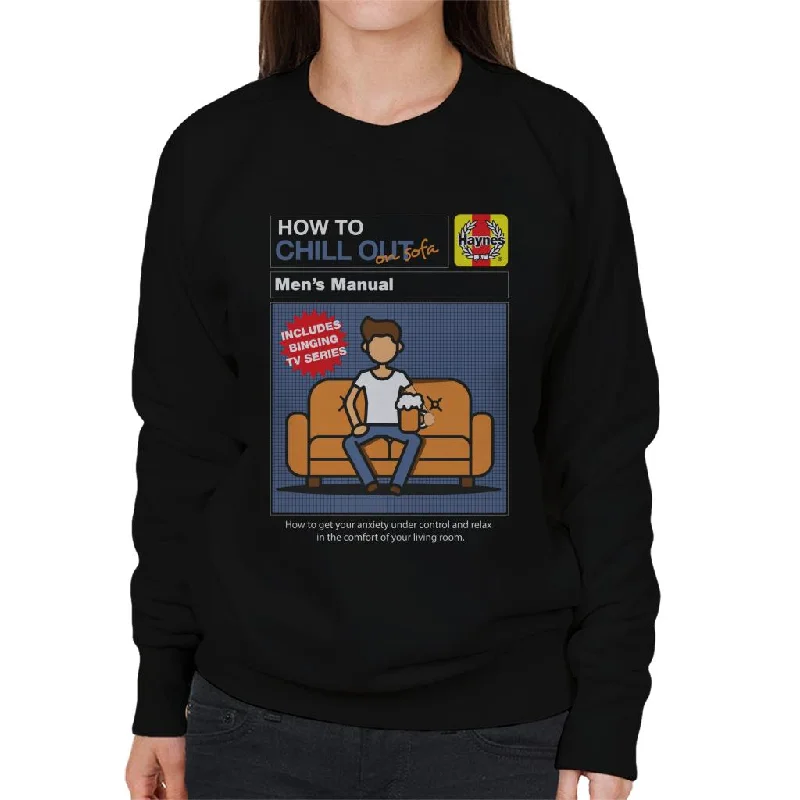 Haynes How To Chill Out On Sofa Women's Sweatshirt Hoodie with Metallic Shiny Futuristic Haynes How To Chill Out On Sofa Women's Sweatshirt Hoodie with Metallic Shiny Futuristic
