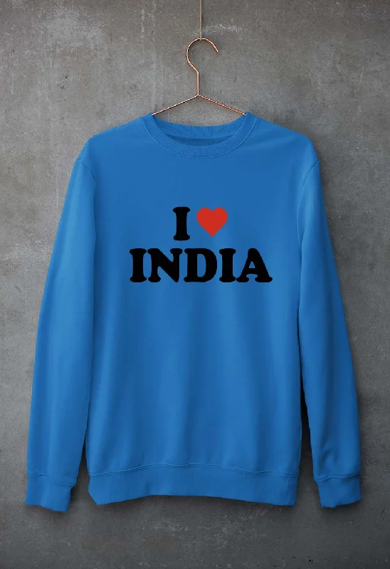 I Love India Unisex Sweatshirt for Men/Women Hoodie with Back Slit Movement Comfort