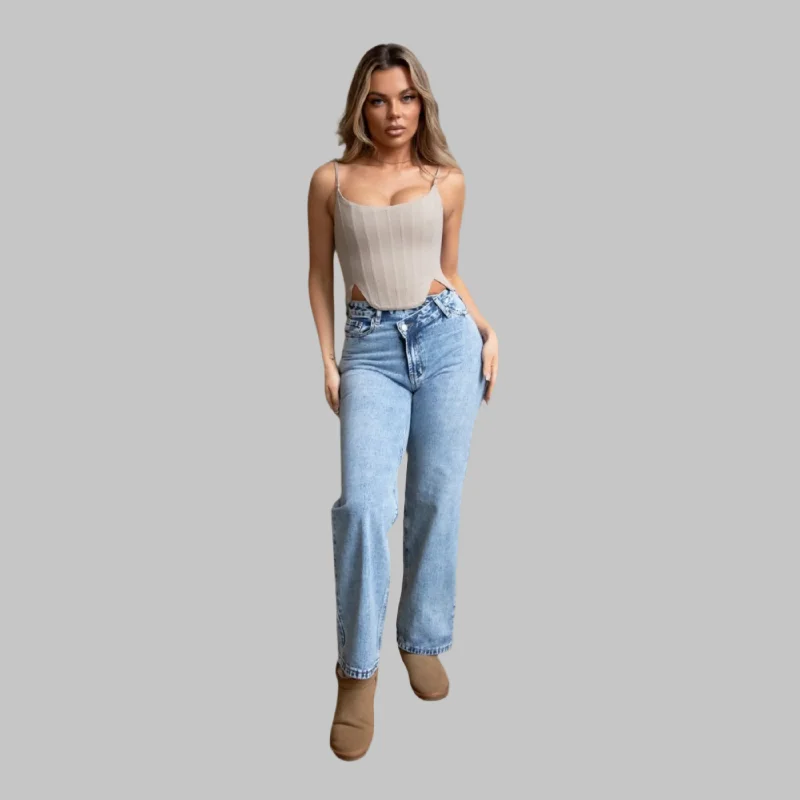 TIC TOC - Jazlyn - Denim Straight Jeans Fashionable Relaxed Fit Denim