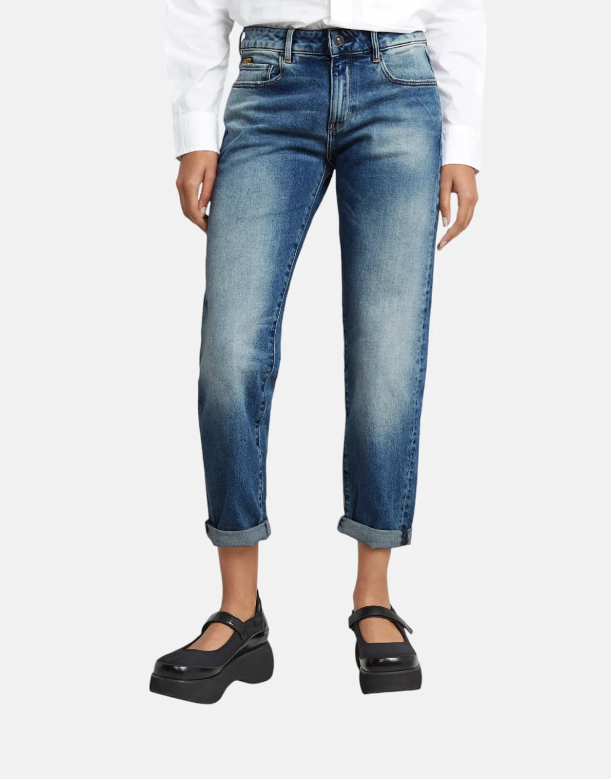 G-Star RAW Kate Boyfriend Azure Jeans Trendy Wide-Legged High-Waist Jeans