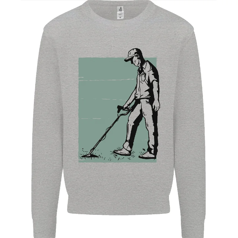 A Man Metal Detecting Detector Detect Mens Sweatshirt Jumper Hoodie with Hem Lace Feminine Delicate