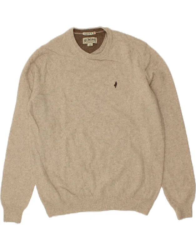 MARLBORO CLASSICS Mens Crew Neck Jumper Sweater XL Beige Boxy Sweater Fitted Sweater A-Line MARLBORO CLASSICS Mens Crew Neck Jumper Sweater XL Beige Boxy Sweater Fitted Sweater A-Line