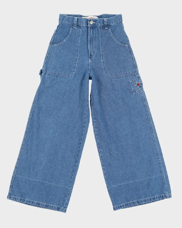 Y2K 00s Faded Glory High Waisted Blue Denim Carpenter Jeans - W26 L28 Stylish High-Waist Jeans