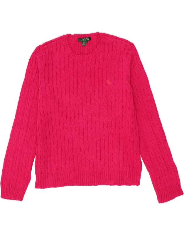 RALPH LAUREN Womens Crew Neck Jumper Sweater UK 16 Large Pink Cotton Polka Dot Checkered Tartan RALPH LAUREN Womens Crew Neck Jumper Sweater UK 16 Large Pink Cotton Polka Dot Checkered Tartan