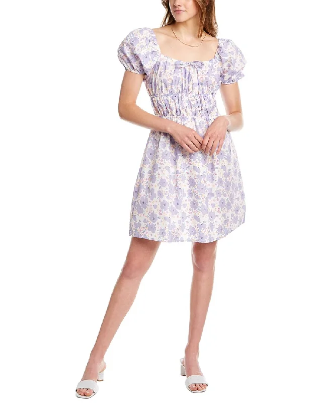 70/21 Puff Sleeve Mini Dress Cozy Cotton Mini Dress