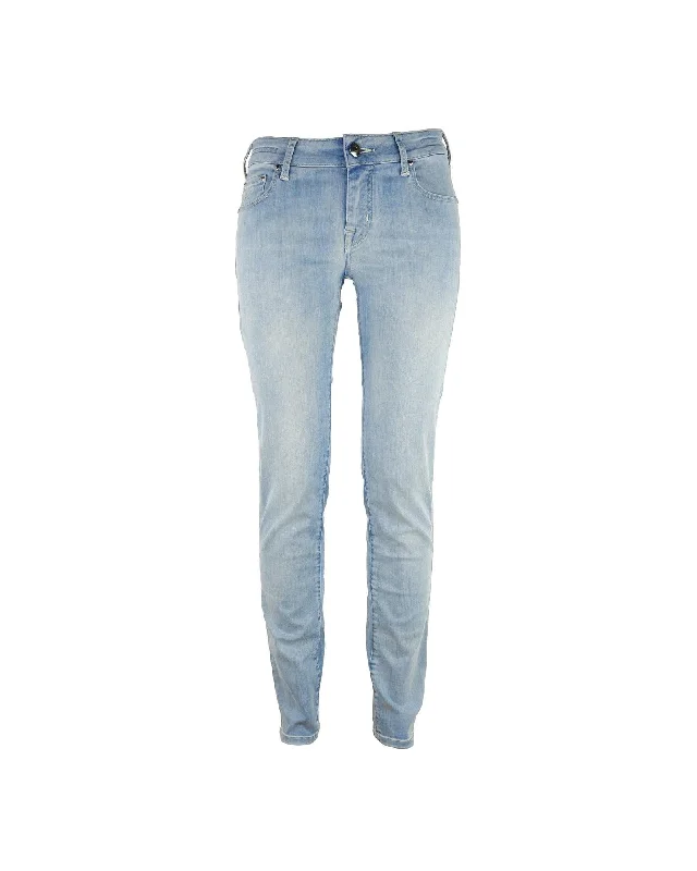 Jacob Cohen Mens 6142 Slim Fit Light Blue Jeans Fashionable Slouchy Fit Jeans