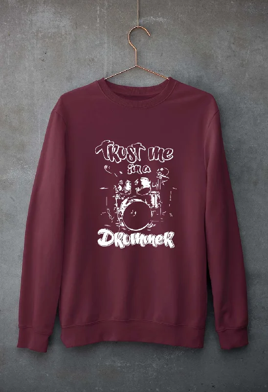 Drummer Unisex Sweatshirt for Men/Women Hoodie with Rolled Sleeves Casual Relaxed