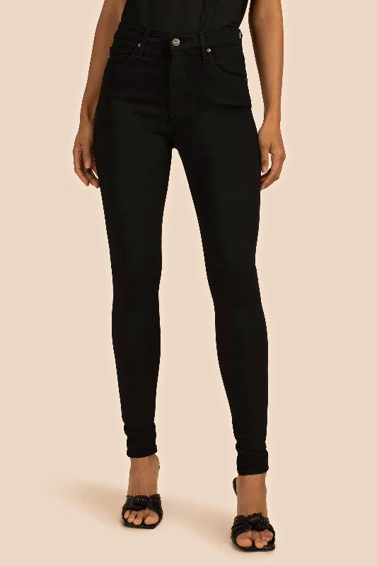 AG Women's Farrah Black Denim Skinny Jean Trendy Wide-Legged High-Waist Jeans