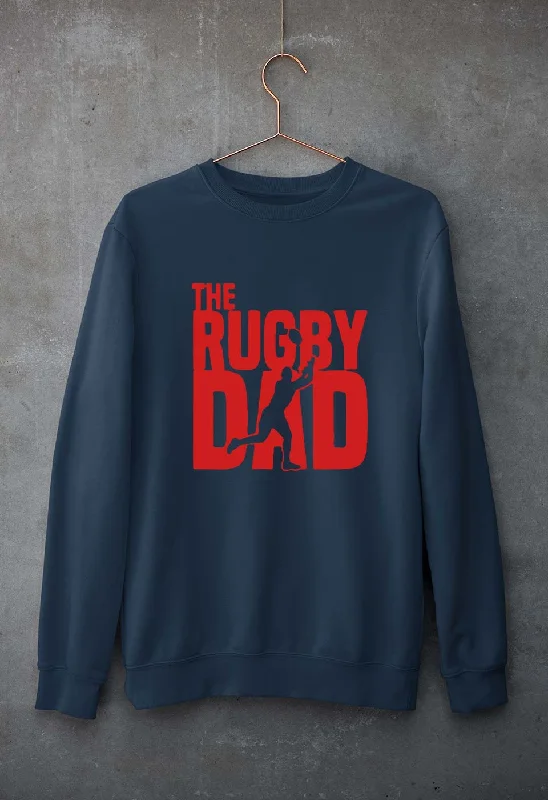 Rugby Dad Unisex Sweatshirt for Men/Women Hoodie with Slit Hem Functional Movement