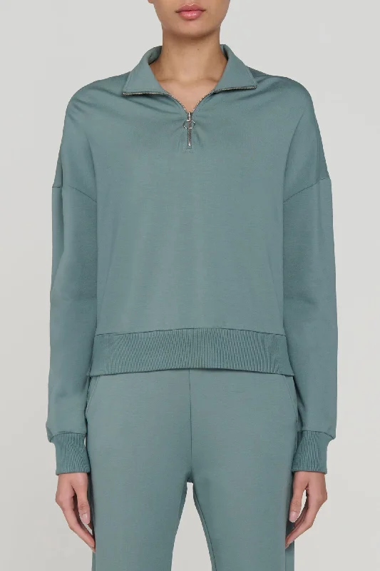 Suit Yourself 1/4 Zip Sweater Zippered Buttoned Snapped