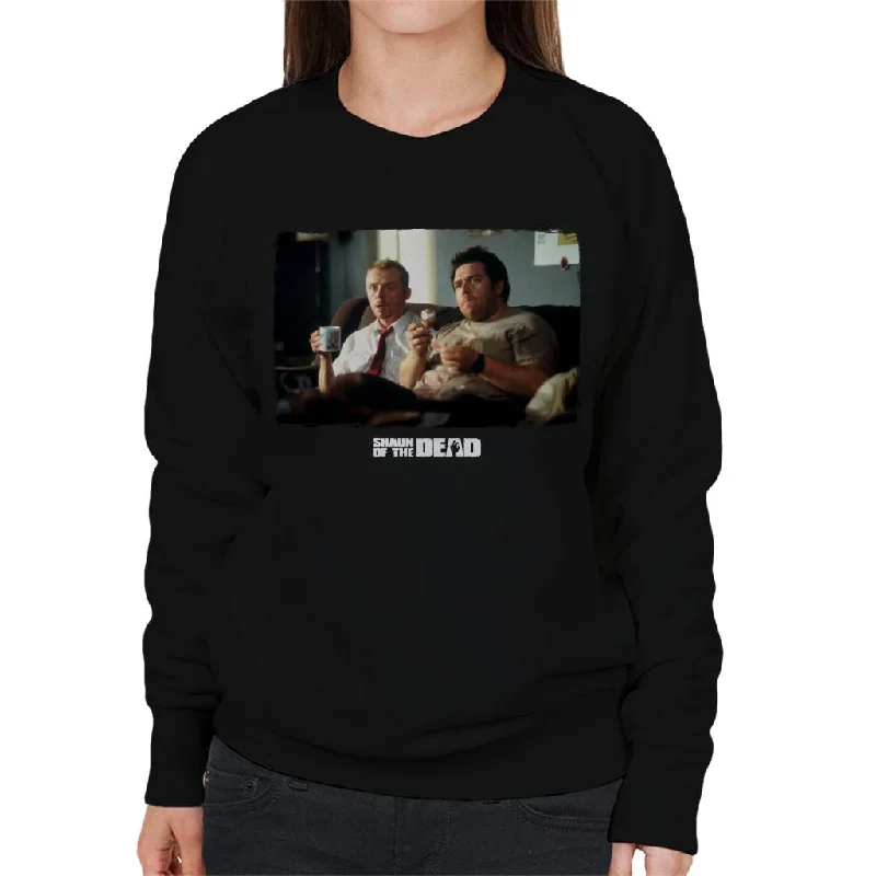 Shaun of the Dead Shaun And Ed Watching TV Women's Sweatshirt Hoodie with Full-Zip Functional Layering Shaun of the Dead Shaun And Ed Watching TV Women's Sweatshirt Hoodie with Full-Zip Functional Layering