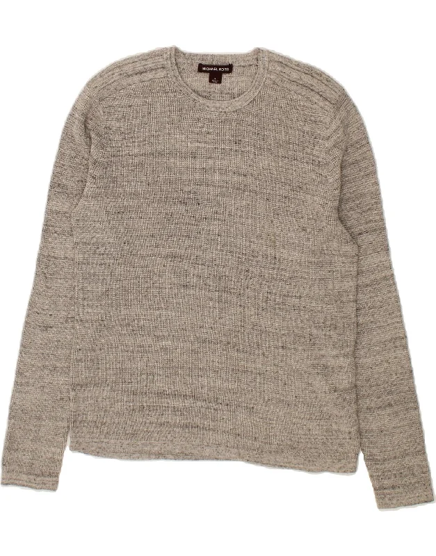 MICHAEL KORS Womens Crew Neck Jumper Sweater UK 16 Large Grey Cotton Sweater Knitwear Pullover MICHAEL KORS Womens Crew Neck Jumper Sweater UK 16 Large Grey Cotton Sweater Knitwear Pullover