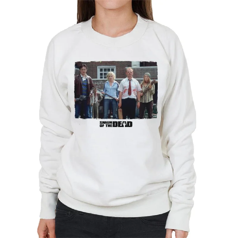 Shaun of the Dead Liz Holding Hockey Stick Women's Sweatshirt Hoodie with Hem Embroidery Detailed Premium Shaun of the Dead Liz Holding Hockey Stick Women's Sweatshirt Hoodie with Hem Embroidery Detailed Premium