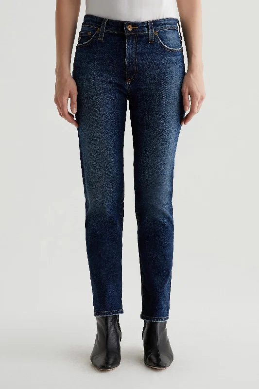 AG Mari High-Rise Slim Straight Leg Jeans Comfortable Faded High-Rise Jeans
