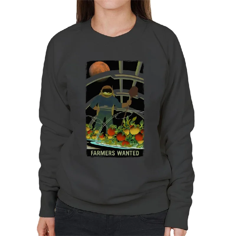 NASA Farmers Wanted Women's Sweatshirt Hoodie with Sequins Glamorous Eye-catching