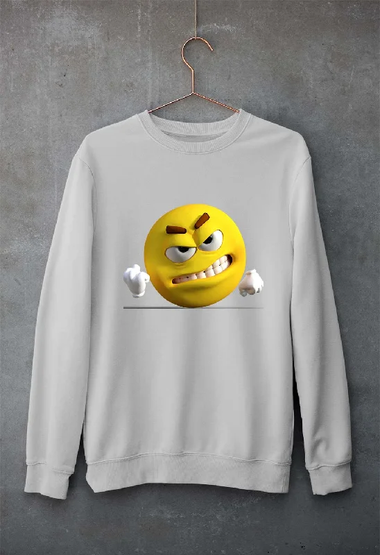 Angry Emoji Unisex Sweatshirt for Men/Women Hoodie with Elastic Cuffs Stretchable Comfortable Angry Emoji Unisex Sweatshirt for Men/Women Hoodie with Elastic Cuffs Stretchable Comfortable