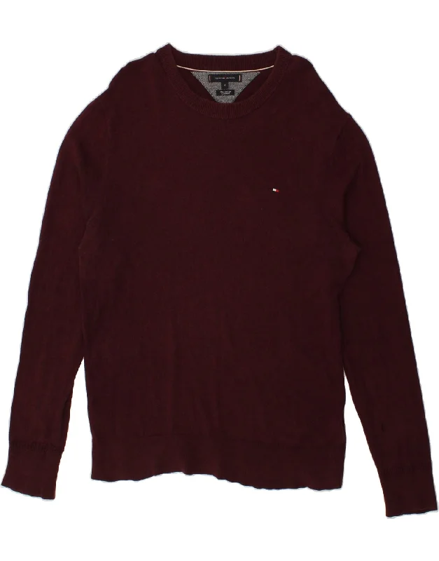 TOMMY HILFIGER Mens Crew Neck Jumper Sweater XL Maroon Cotton Elegant Classic Vintage TOMMY HILFIGER Mens Crew Neck Jumper Sweater XL Maroon Cotton Elegant Classic Vintage