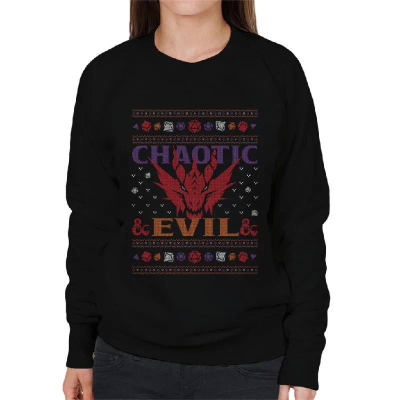Dungeons & Dragons Chaotic Evil Women's Sweatshirt Hoodie with Sequins Glamorous Eye-catching Dungeons & Dragons Chaotic Evil Women's Sweatshirt Hoodie with Sequins Glamorous Eye-catching