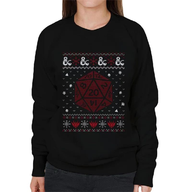 Dungeons & Dragons Christmas Dice Women's Sweatshirt Hoodie with Zipper Versatile Modern Dungeons & Dragons Christmas Dice Women's Sweatshirt Hoodie with Zipper Versatile Modern