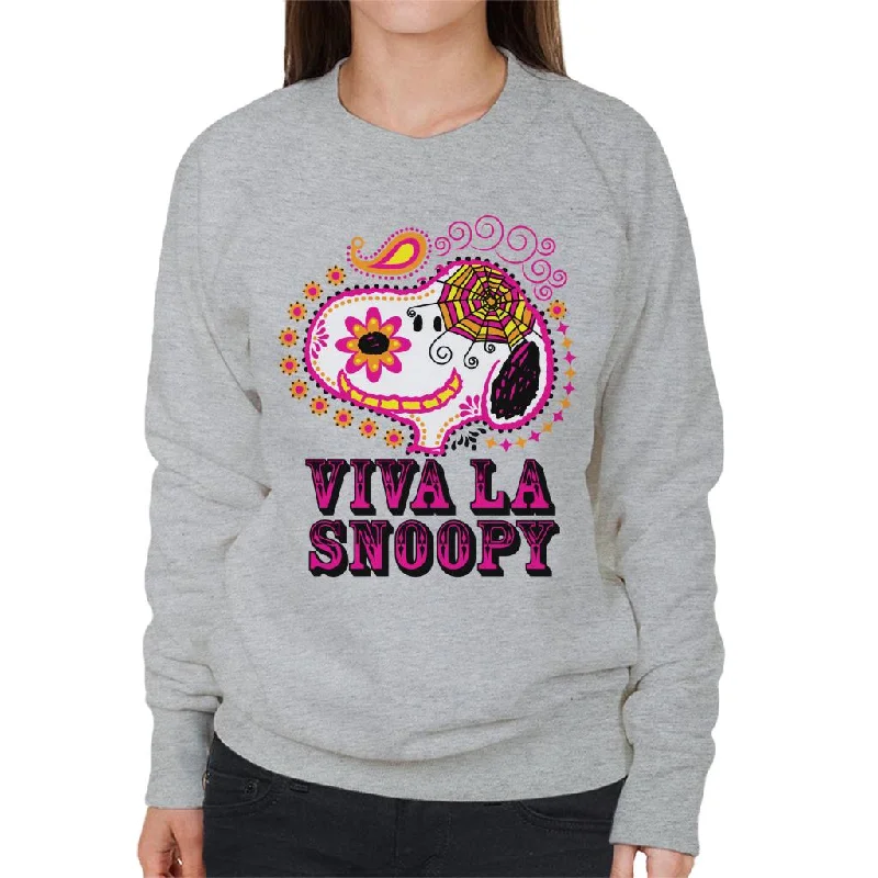 Peanuts Viva La Snoopy Women's Sweatshirt Hoodie with Drawcord Adjustable Secure