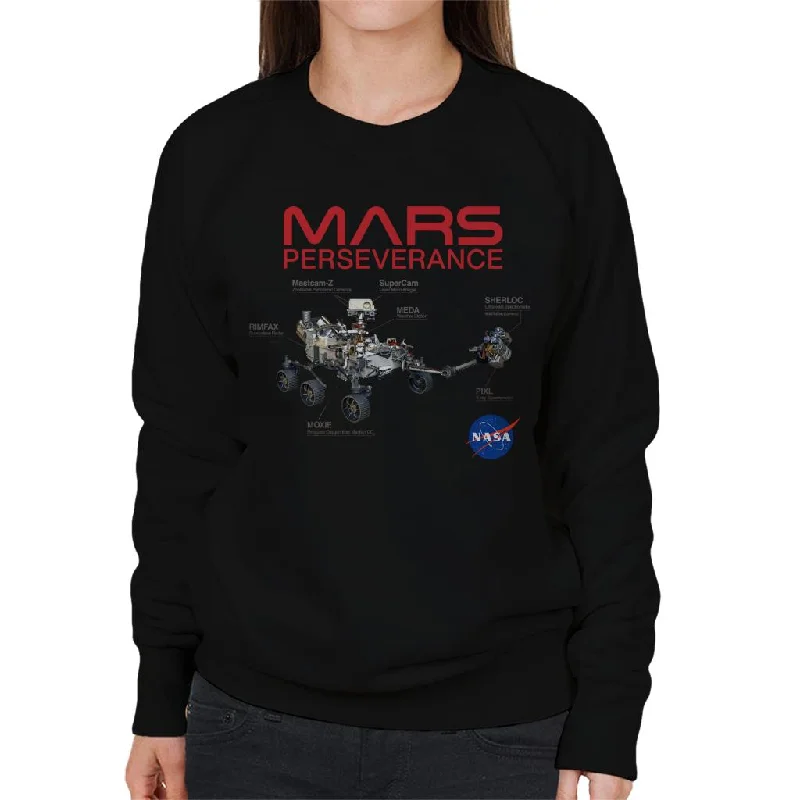NASA Mars Perseverance Labelled Women's Sweatshirt Hoodie with Belted Waist Structured Tailored NASA Mars Perseverance Labelled Women's Sweatshirt Hoodie with Belted Waist Structured Tailored
