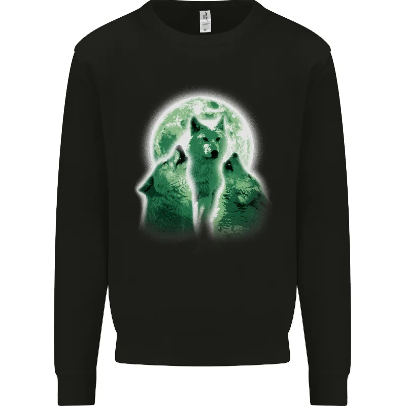 A Howling Wolf Pack Mens Sweatshirt Jumper Hooded Sweatshirt Casual Wear Street Style A Howling Wolf Pack Mens Sweatshirt Jumper Hooded Sweatshirt Casual Wear Street Style