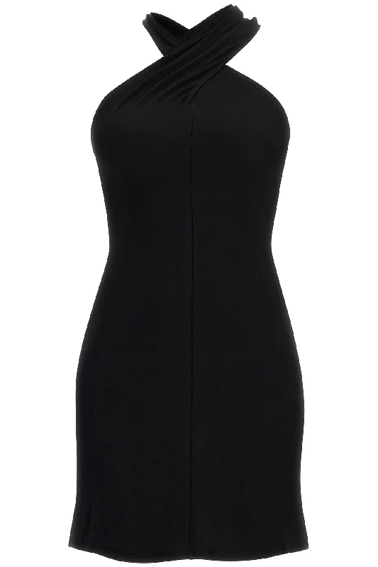 criss cross mini dress 324JRO459JS0145 BLACK Classic Floral Mini Dress