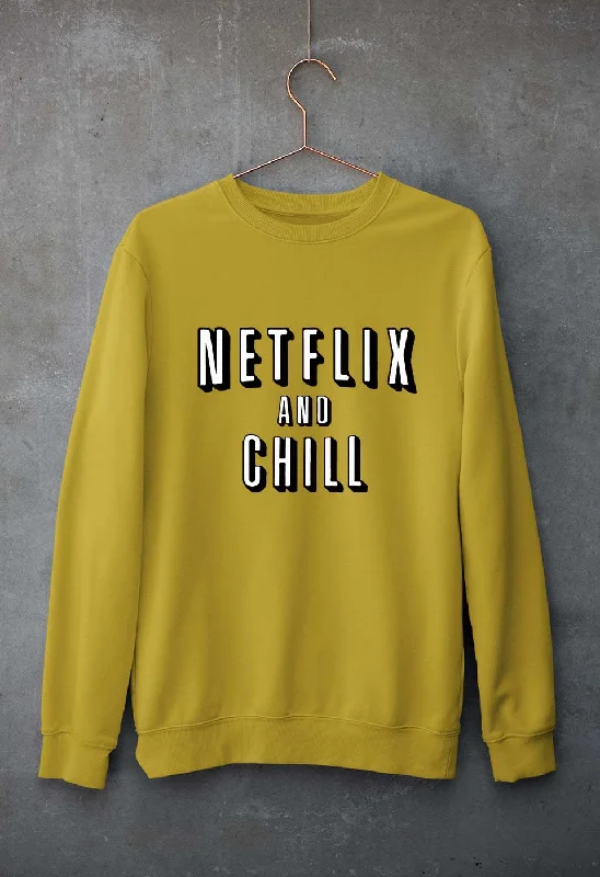 Netflix and Chill Unisex Sweatshirt for Men/Women Hoodie with Earth Tones Natural Calm Netflix and Chill Unisex Sweatshirt for Men/Women Hoodie with Earth Tones Natural Calm
