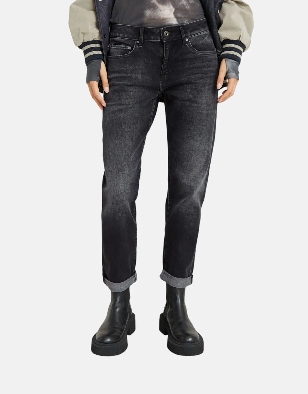 G-Star RAW Kate Boyfriend Basalt Jeans Elegant Dark-Wash Bootcut Jeans