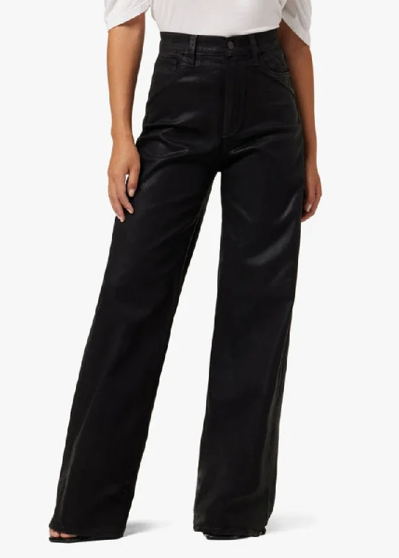 JOE'S JEANS The Mia Petite Coated in Black Stylish Tapered Fit Jeans