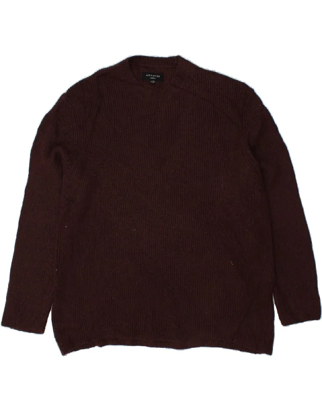 ALL SAINTS Mens Crew Neck Jumper Sweater Medium Burgundy Wool Collared Crew Neck Turtle Neck ALL SAINTS Mens Crew Neck Jumper Sweater Medium Burgundy Wool Collared Crew Neck Turtle Neck