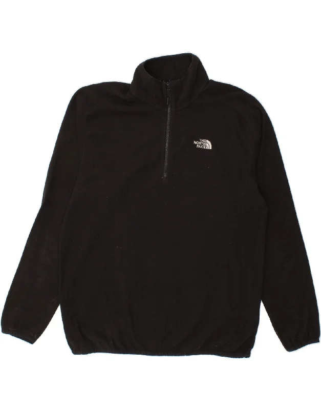 THE NORTH FACE Mens Zip Neck Fleece Jumper Large Black Polyester Cotton Fabric Linen Fabric Terry Fabric THE NORTH FACE Mens Zip Neck Fleece Jumper Large Black Polyester Cotton Fabric Linen Fabric Terry Fabric