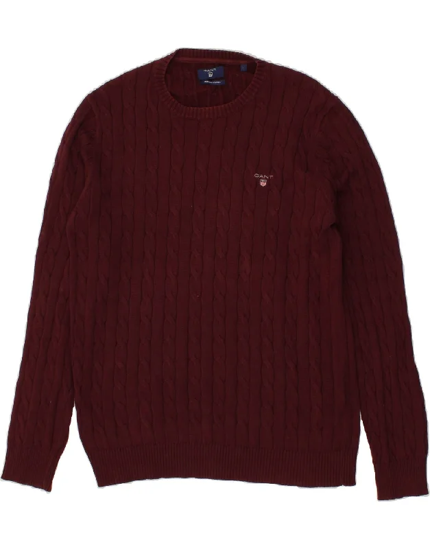 GANT Mens Boat Neck Jumper Sweater Large Burgundy Cotton Stretchy Elastic Breathable GANT Mens Boat Neck Jumper Sweater Large Burgundy Cotton Stretchy Elastic Breathable