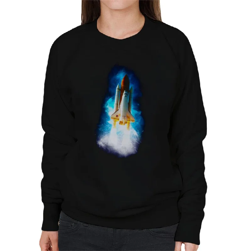 NASA Atlantis Launch Stellar Effect Women's Sweatshirt Cotton Hoodie Fleece Lining Warmth NASA Atlantis Launch Stellar Effect Women's Sweatshirt Cotton Hoodie Fleece Lining Warmth