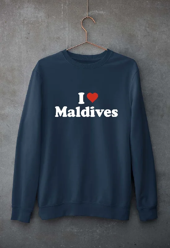 I Love Maldives Unisex Sweatshirt for Men/Women Hoodie with Hem Contrast Bold Stylish