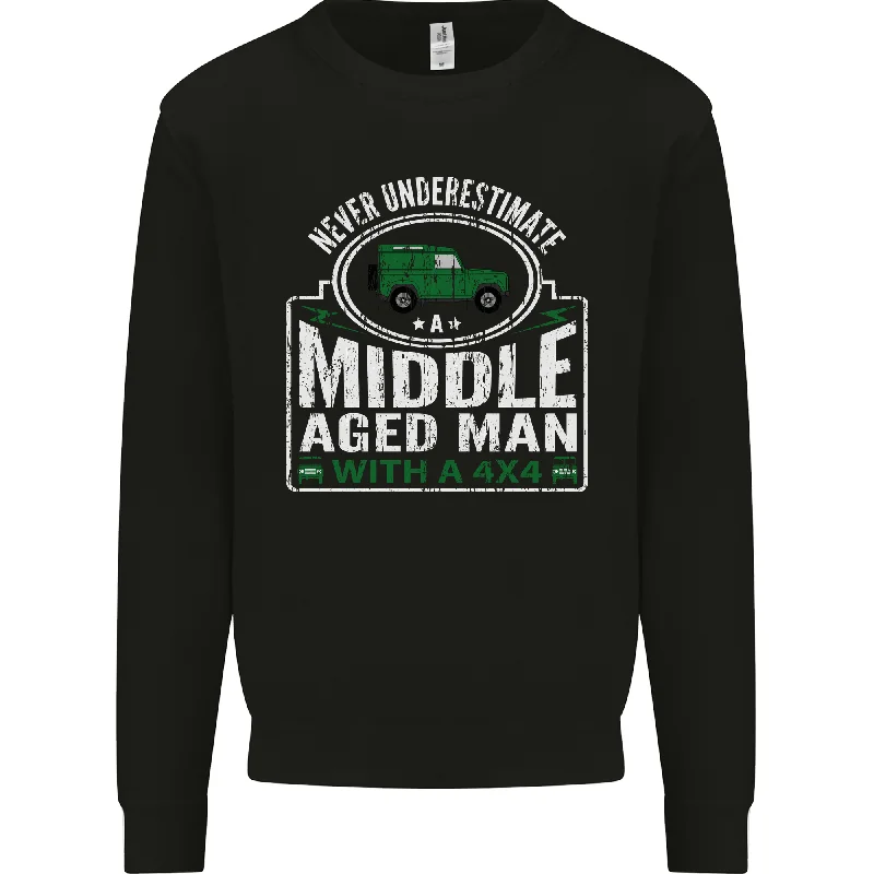 A Middle Aged Man With a 4x4 Off Roading Mens Sweatshirt Jumper Hoodie with Hem Drawcord Adjustable Customizable A Middle Aged Man With a 4x4 Off Roading Mens Sweatshirt Jumper Hoodie with Hem Drawcord Adjustable Customizable