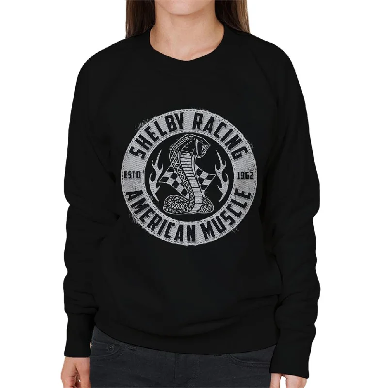 Shelby Racing American Muscle Logo Women's Sweatshirt Hoodie with Full-Zip Functional Layering Shelby Racing American Muscle Logo Women's Sweatshirt Hoodie with Full-Zip Functional Layering