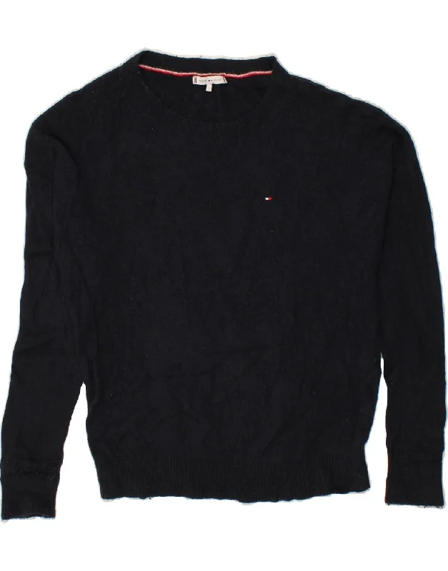 TOMMY HILFIGER Mens Boat Neck Jumper Sweater Large Navy Blue Fleece Fabric Down Fabric Feather Fabric TOMMY HILFIGER Mens Boat Neck Jumper Sweater Large Navy Blue Fleece Fabric Down Fabric Feather Fabric