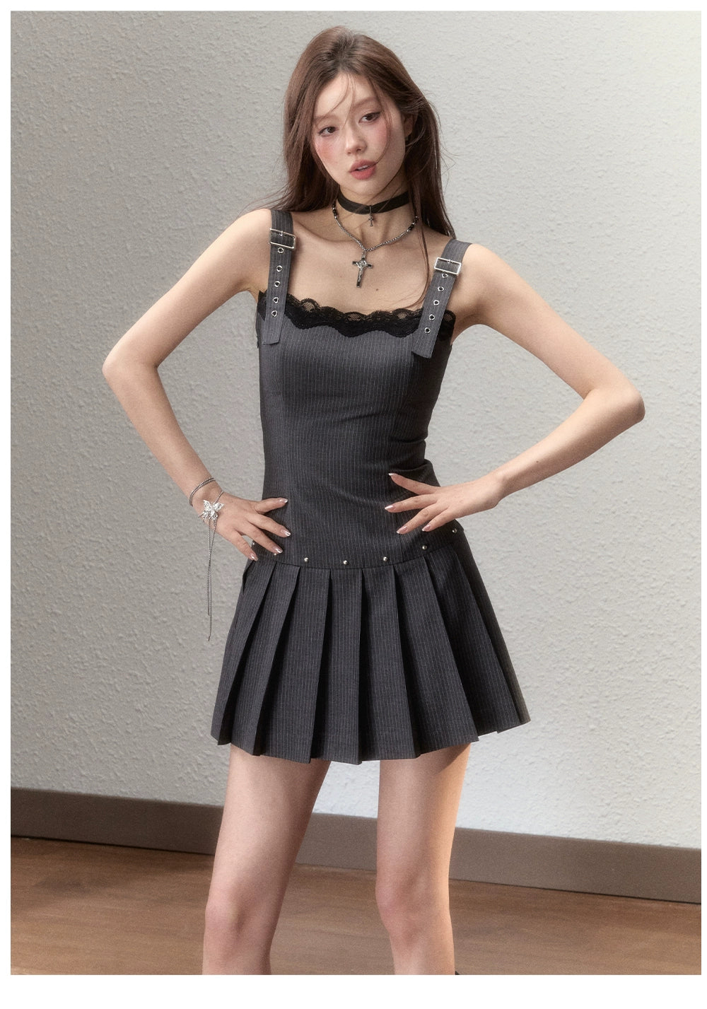 Suit-Style Lace Pleated Mini Dress Cozy Sweater Mini Dress